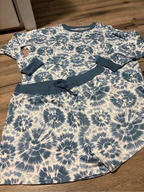 NWT Blue Tie-Dye PJ/ Lounge Set - Short Sleeve Top & Shorts